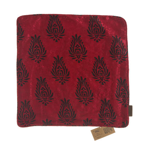 Silk pillowcase 50x50 cm with colorful swirl pattern in green and purple with oriental ethnic boho style unique pillow