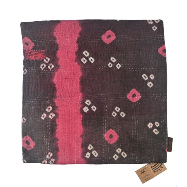 Sari Cushion Cover 50x50 – Pink & Black