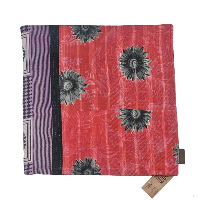 Sari Cushion Cover 50x50 – Red & Purple