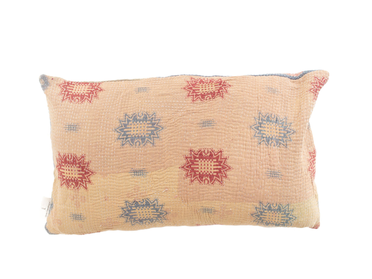 Sari pillowcase 30x50 with purple and pink colorful stripes, Indian vintage pattern and unique sari pillow in boho/bohemian style