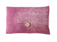 Sari pillowcase 60x40 in cream/white with colorful bohemian patterns in red, green, blue and orange, unique Indian vintage sari pillow/ethnic pillow look.