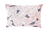 Sari pillowcase 60x40 in light blue and gold with oriental elephant pattern - bohemian vintage Indian upcycled pillow