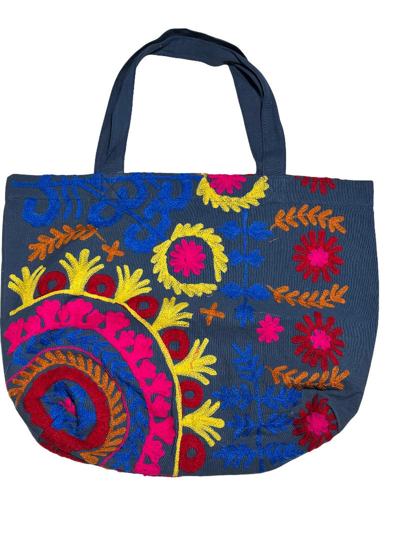 Suzani Canvas Strandtaske Blå