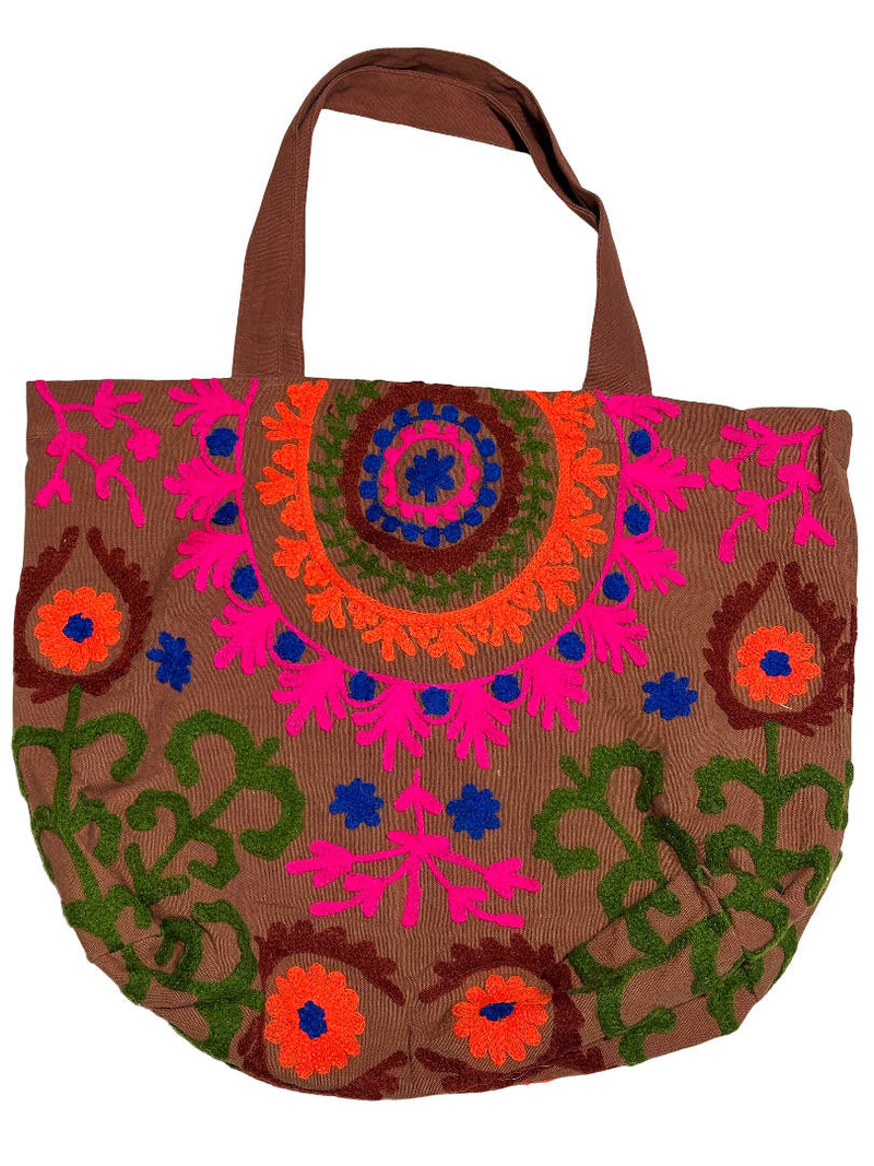 Suzani Canvas Strandtaske Brun