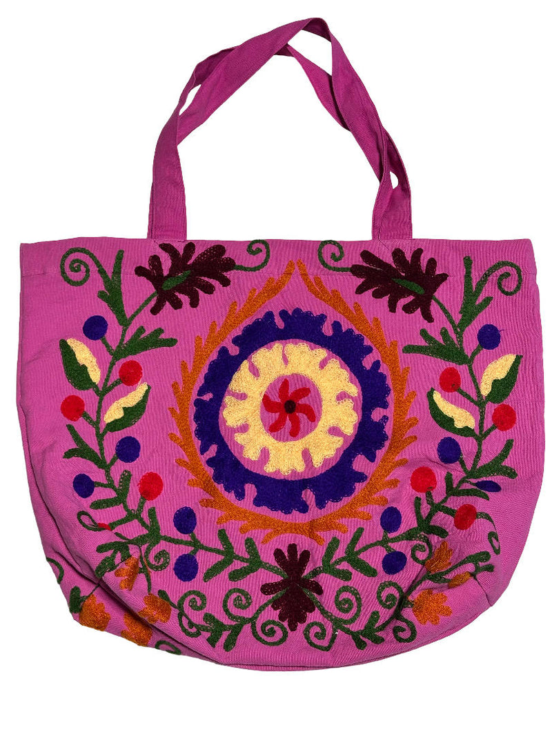 Suzani Canvas strandtaske Pink