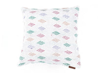 Sari pillowcase 50x50 in white cotton with colorful Indian oriental patterns in red, green and blue, vintage boho sari pillow/unique pillow (sari pillows)